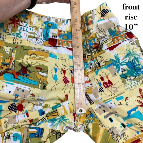 shorts small cotton festive colorful Bermuda flat front - Picture 9 of 13